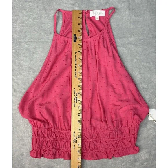 Love & Piece Women’s Size XL Sleeveless Halter Elastic Waist Top Pink - Picture 5 of 10